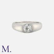 An Old Cut Diamond Gypsy Ring