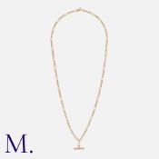 A Gold Chain with T-Bar Pendant