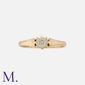 A Diamond Single Stone Ring in 9ct gold set with a small, illusion-set diamond. Size: K1/2 Weight:
