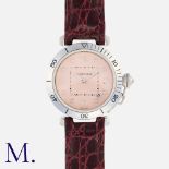 CARTIER, A Pasha Wristwatch Ref. 2353 'Miami' in 18k white gold. Featuring a fine engine turned