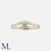 A Diamond Ring in 18k white gold, set with a round cut diamond of approximately 0.36ct. Marked 18K
