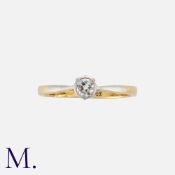 A Diamond Single Stone Ring in yellow gold set with an old cut diamond weighing approx. 0.20ct.