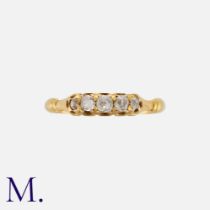 A Diamond 5-Stone Ring in yellow gold, set with five old cut diamonds weighing approximately 0.