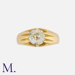 A Diamond Gypsy Ring in 18k yellow gold, set with an old cut diamond of approximately 1.30ct.