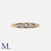 A Diamond 5-Stone Ring in yellow gold, set with small old cut and rose cut diamonds (1 loose) to a