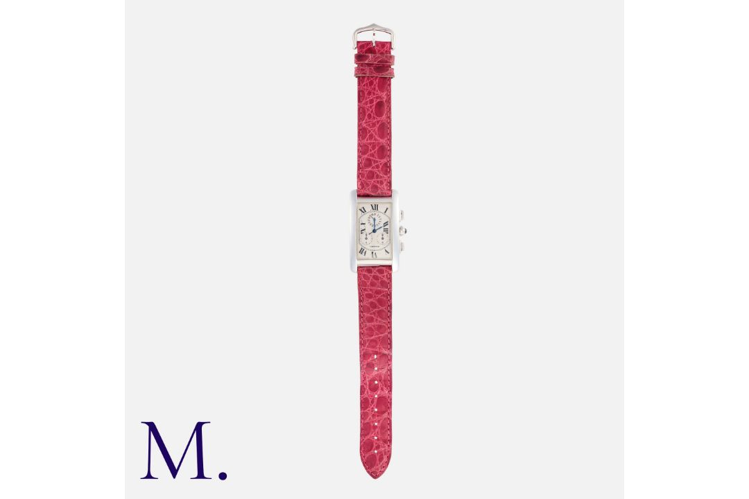 CARTIER, A Tank Americaine Chronograph Ref. 2312, in 18k white gold, the rectangular case - Image 1 of 2
