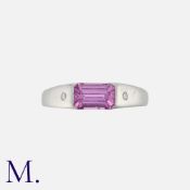 BOODLES & DUNTHORNE, A Pink Sapphire And Diamond Ring in platinum, set with a pink sapphire of