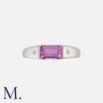 BOODLES & DUNTHORNE, A Pink Sapphire And Diamond Ring in platinum, set with a pink sapphire of