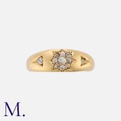 An Antique Diamond Gypsy Ring in 18K yellow gold, set with old cut diamonds weighing approx. 0.