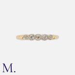 A Diamond 5-Stone Ring in yellow gold, set with five old cut diamonds of graduating size (total