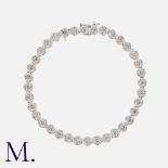 A Diamond Bracelet in 18K white gold, set with round cut diamonds weighing approx. 2.0ct in total.