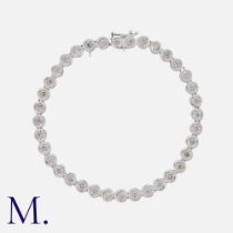 A Diamond Bracelet in 18K white gold, set with round cut diamonds weighing approx. 2.0ct in total.