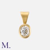 An Old Cut Diamond Pendant in yellow gold, set with an old cut diamond weighing approx. 0.60ct.