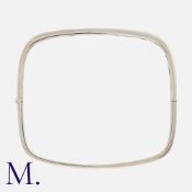 A Diamond Bangle in 18k white gold, of rectangular form, set with round cut diamonds totalling