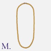 An Antique Pinchbeck Necklace, comprising a series of interlocking detailed links. Terminating in