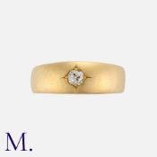 An Antique Diamond Gypsy Ring in 18K yellow gold, set with an old cut diamond weighing approx. 0.
