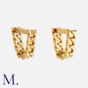 HERMES. A Pair of Cufflinks in 18K yellow gold in woven design. Signed Hermes Paris with French mark