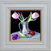 GORDON G HENDERSON, TULIPS, PLUM, LUSTRE JUG