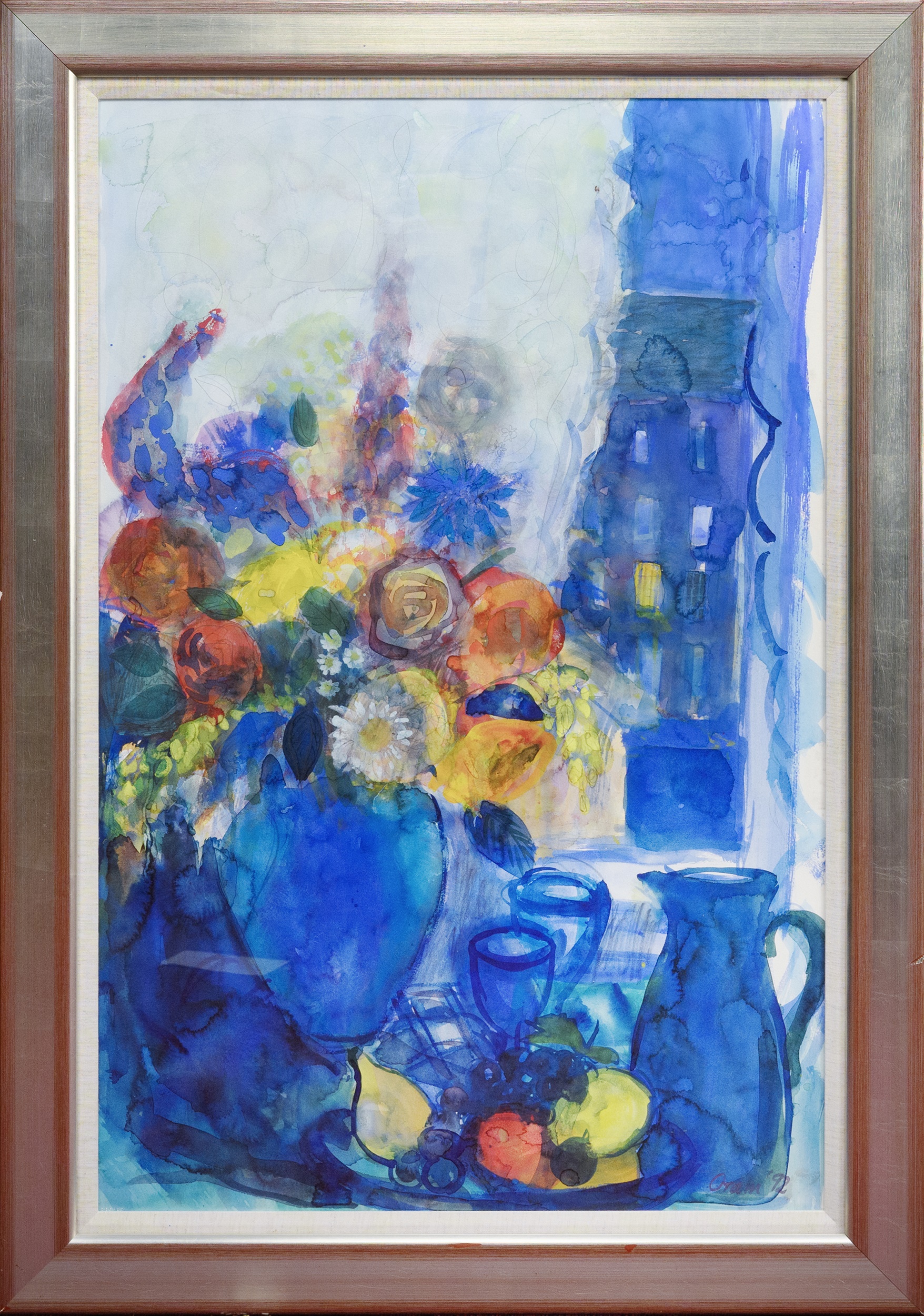 * ANN ORAM RSW (SCOTTISH b. 1956), MIDNIGHT STILL LIFE
