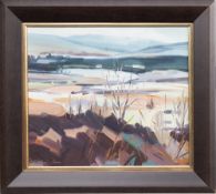 * JUDITH L BRIDGLAND (AUSTRALIAN / SCOTTISH b. 1962), LOCH AND HILLS IN THE HAZE