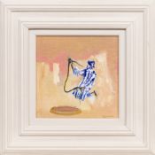 * DAVID REDPATH MICHIE OBE RSA RWA FRSA RGI (SCOTTISH 1928 - 2015), SNAKE MAN, BLUE AND WHITE, MARRA