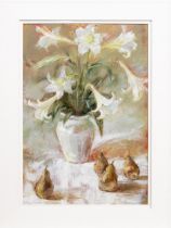 * BETH ROBERTSON FIDDES (SCOTTISH), PEARS AND FLOWERS