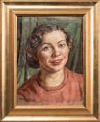* DOROTHY JOHNSTONE ARSA (SCOTTISH 1892 - 1980), PORTRAIT OF A GIRL IN A RED JUMPER