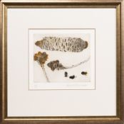 * ELIZABETH BLACKADDER DBE RA RSA RSW RGI DLitt (SCOTTISH 1931 - 2021), SEED PODS AND BEES