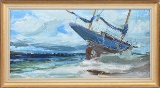 * JAMES HARRIGAN (SCOTTISH b. 1937), RUN AGROUND