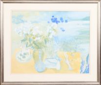 * IRENE HALLIDAY (SCOTTISH 1931 - 2023), STILL LIFE AT THE SEA