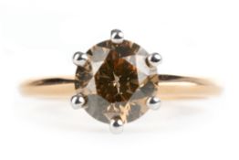 CERTIFICATED FANCY COLOURED DIAMOND RING,
