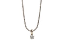 AMENDMENT: CHAIN IS NINE CARAT WHITE GOLD DIAMOND PENDANT ON CHAIN, 20TH CENTURY
