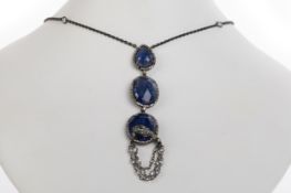 FINE TANZANITE AND DIAMOND 'SERPENT' NECKLACE, LIKELY EARLY 20TH CENTURY