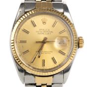 ROLEX OYSTER PERPETUAL DATEJUST, STAINLESS STEEL AUTOMATIC WRIST WATCH