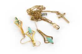 DIAMOND THREE STONE PENDANT, ALONG WITH FURTHER JEWELLERY