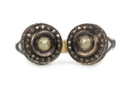 DIAMOND AND ENAMEL RING,