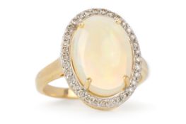 OPAL AND DIAMOND RING,
