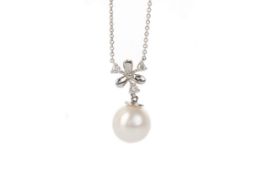 PEARL AND DIAMOND NECKLACE,