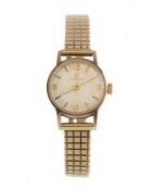OMEGA, NINE CARAT GOLD MANUAL WIND WRIST WATCH