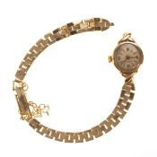 HERMES, NINE CARAT GOLD QUARTZ WRIST WATCH