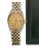 ROLEX OYSTER PERPETUAL DATEJUST, STAINLESS STEEL AUTOMATIC WRIST WATCH