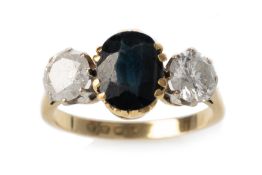 SAPPHIRE AND DIAMOND RING,