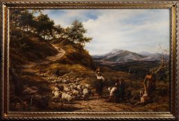 WILLIAM LINNELL (BRITISH 1826 - 1906), FLOCKS FROM THE MOUNTAIN