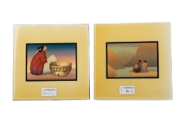 R.C. GORMAN 1931- 2005, TWO TILES
