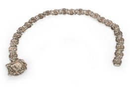 ART NOUVEAU SILVER NURSE'S BELT, MAKER R&W, BIRMINGHAM 1902