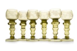 SET OF SIX GERMAN HOCK GLASSES, C.1930