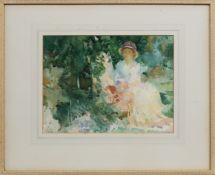 * SIR WILLIAM RUSSELL FLINT RA PRSW (SCOTTISH 1880 - 1969) IN THE GARDEN