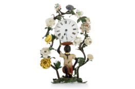 BLACKAMOOR BRONZE TABLE CLOCK, 19TH CENTURY
