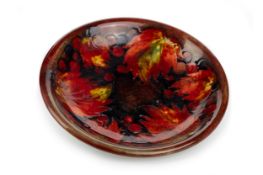 MOORCROFT FLAMBE CIRCULAR DISH, EARLY 20TH CENTURY