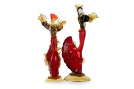 NEAR PAIR OF MURANO GLASS FLAMENCO DANCERS, FRANCO TOFFOLO, THE VENETIAN GLASS COMPANY